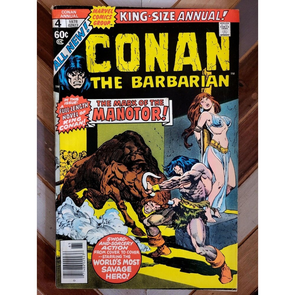 Conan Annual #4 Newsstand (Marvel 1978) 3 Stories! Manotaur! Buscema Cover (6.0)